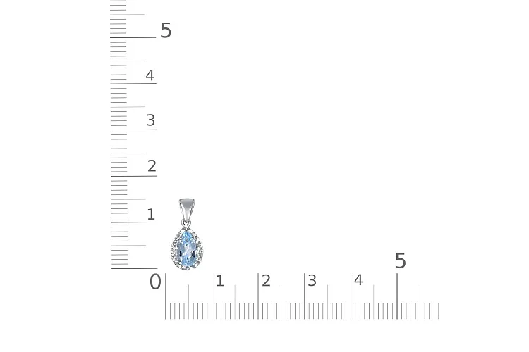 Подвеска из белого золота с топазом sky