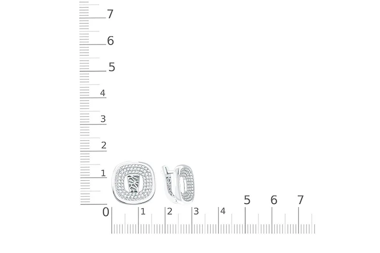 Серьги из белого золота с 168 муассанитами