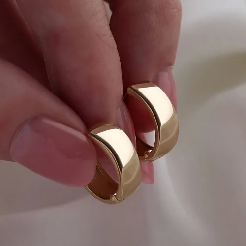 Серьги из жёлтого золота без вставок