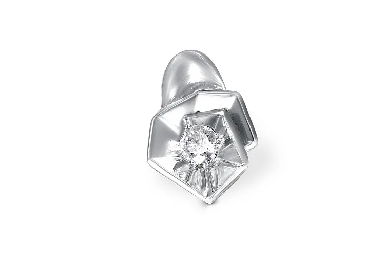 Подвеска Цветок из белого золота с фианитом