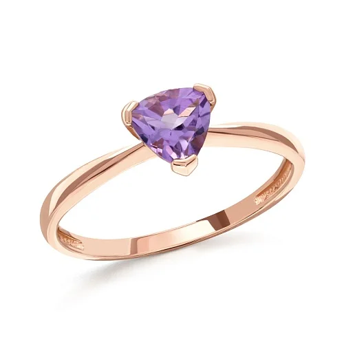 Кольцо из красного золота с аметистом