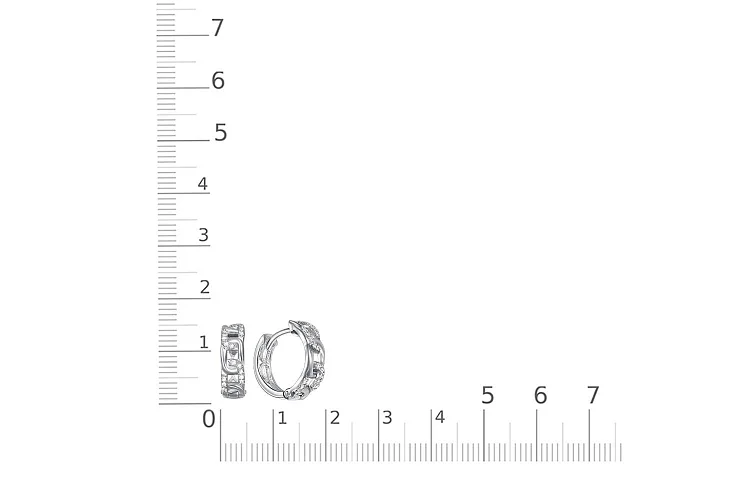 Серьги из белого золота с 36 фианитами