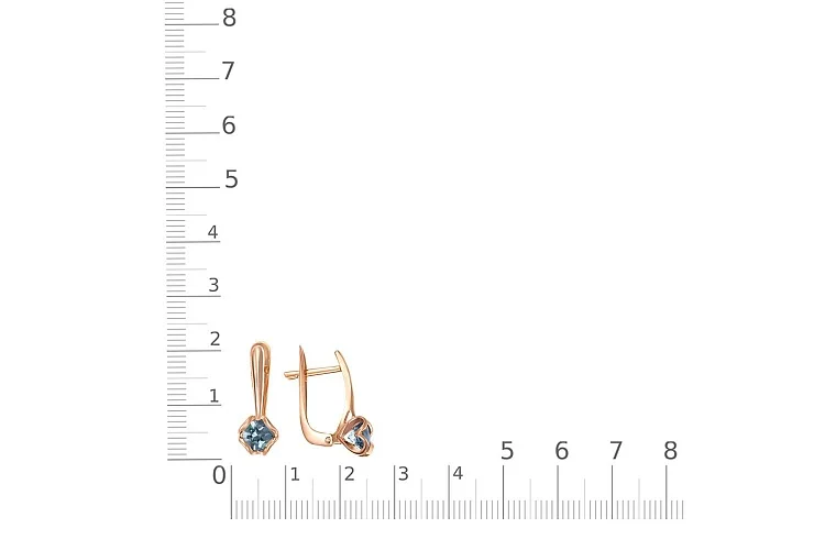 Серьги из красного золота с 2 топазами лондон