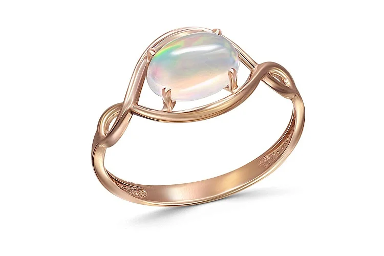 Кольцо из красного золота с опалом
