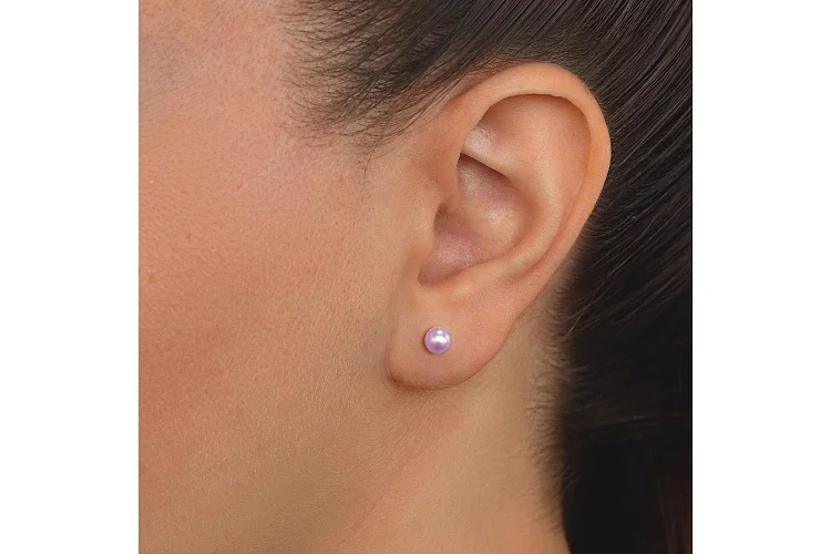 Серьги-пусеты из красного золота с 2 жемчужинами