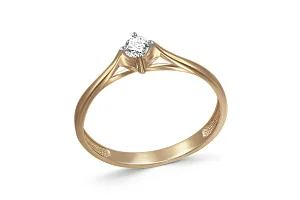 Кольцо из жёлтого золота с бриллиантом