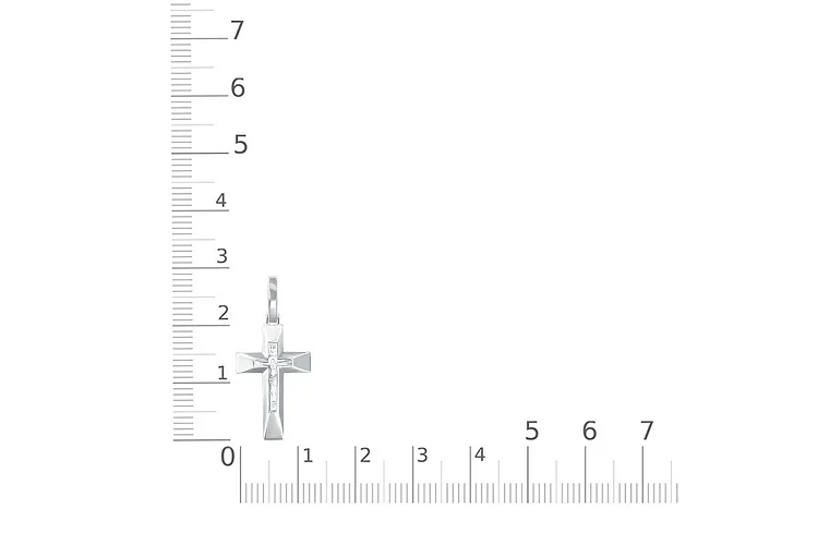 Крест из белого золота без вставок
