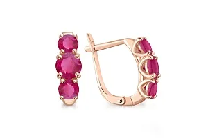Серьги из красного золота с 6 рубинами