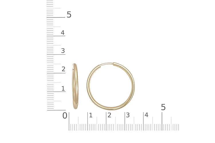 Серьги-конго из жёлтого золота без вставок