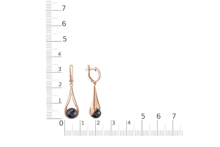 Серьги из красного золота с 2 жемчужинами