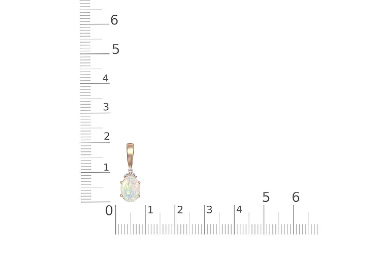 Подвеска из красного золота с опалом и 3 фианитами