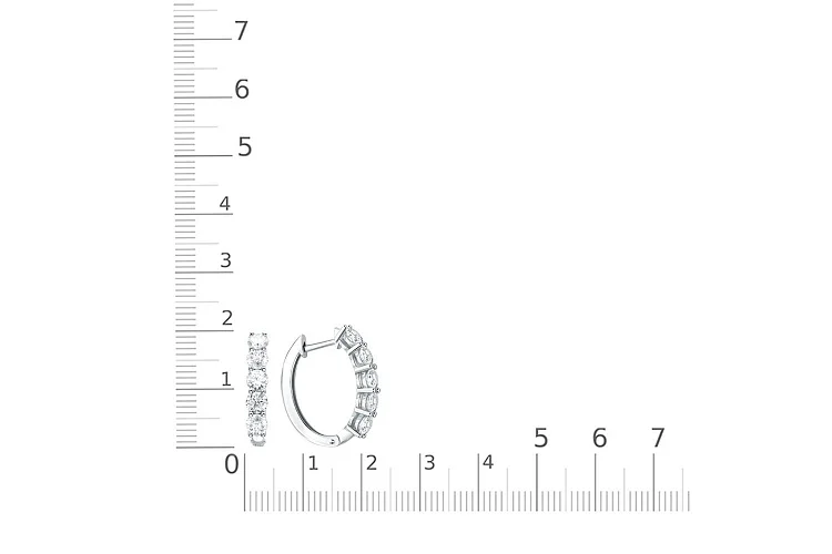 Серьги Дорожки из белого золота с 10 бриллиантами