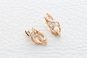 Серьги из красного золота с 2 бриллиантами