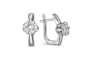 Серьги Малинки из белого золота с 18 бриллиантами
