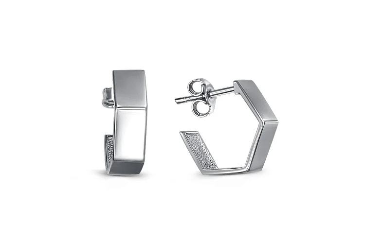 Серьги-пусеты из белого золота без вставок