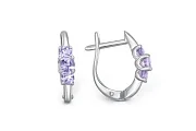 Серьги из белого золота с 6 танзанитами