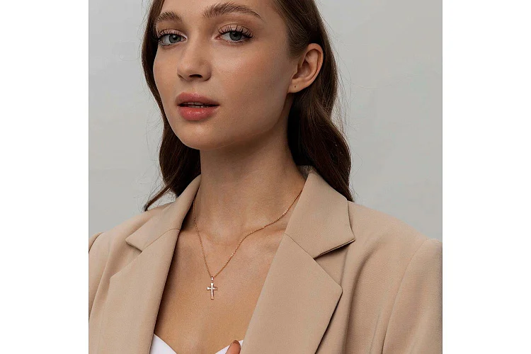 Крест из красного золота без вставок