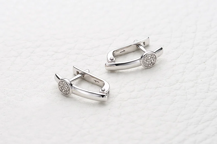 Серьги из белого золота с 14 бриллиантами