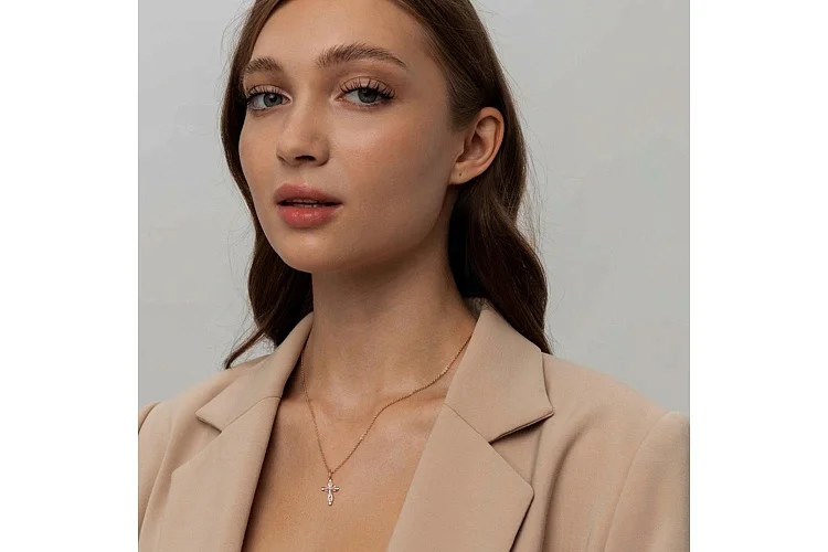 Крест из красного золота без вставок