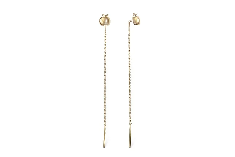 Серьги-продёвки Яблоки из жёлтого золота без вставок