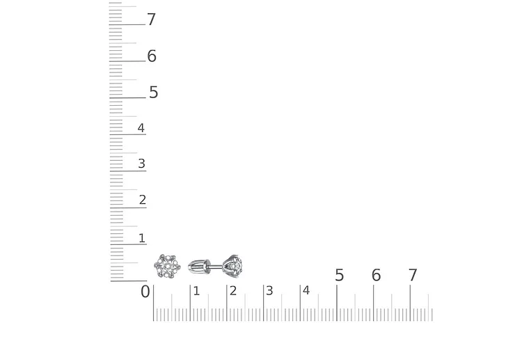 Серьги-пусеты Малинки из белого золота с 14 фианитами