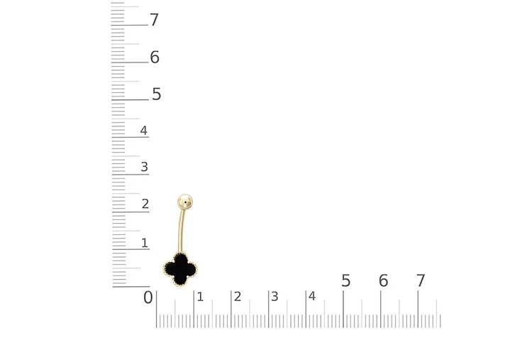 Пирсинг Клевер из жёлтого золота с ониксом