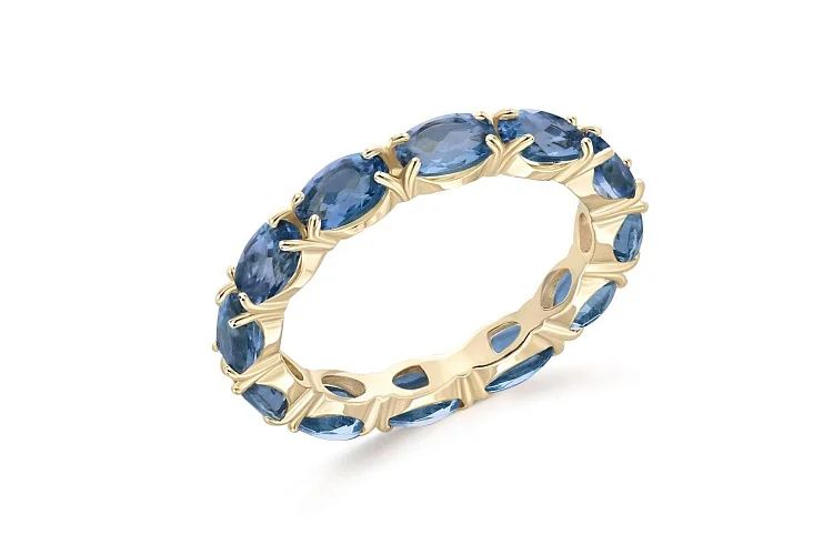 Кольцо Дорожка из жёлтого золота с 12 топазами лондон