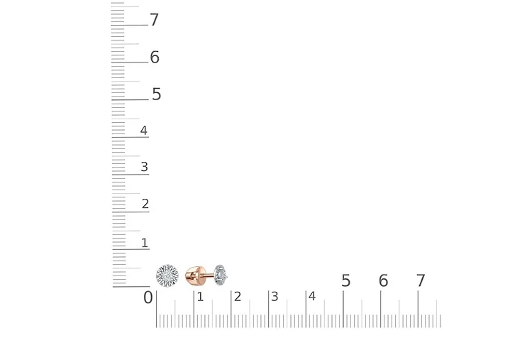 Серьги-пусеты из красного золота с 2 бриллиантами