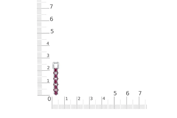 Подвеска Дорожка из белого золота с 13 рубинами