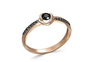 Кольцо из красного золота с 15 фианитами