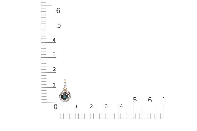 Подвеска из красного золота с александритом и 19 фианитами