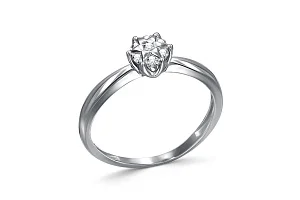 Кольцо Малинка из белого золота с 7 бриллиантами