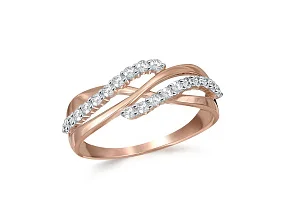Кольцо дорожка из красного золота с 20 фианитами