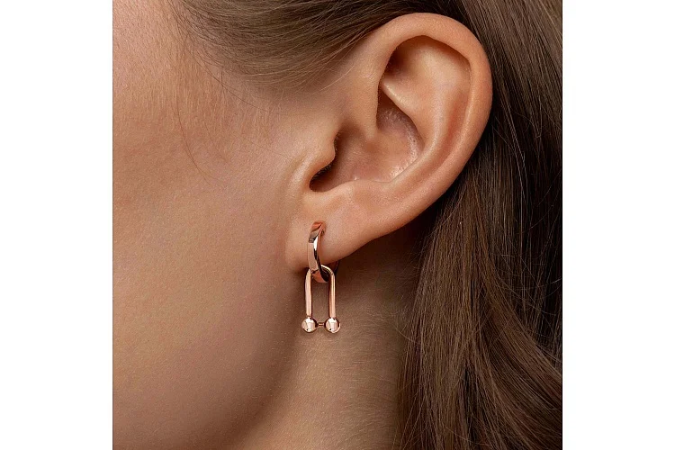 Серьги-трансформеры из красного золота без вставок