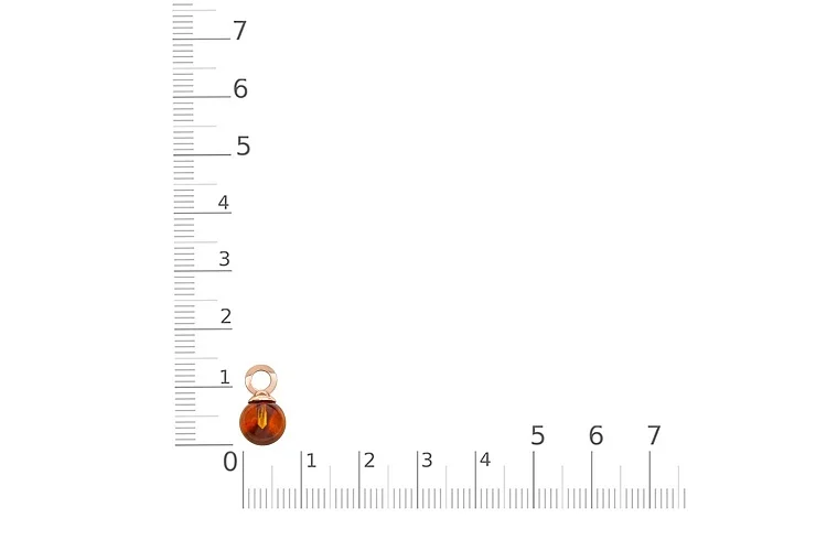 Подвеска серёг-трансформеров из красного золота с янтарём
