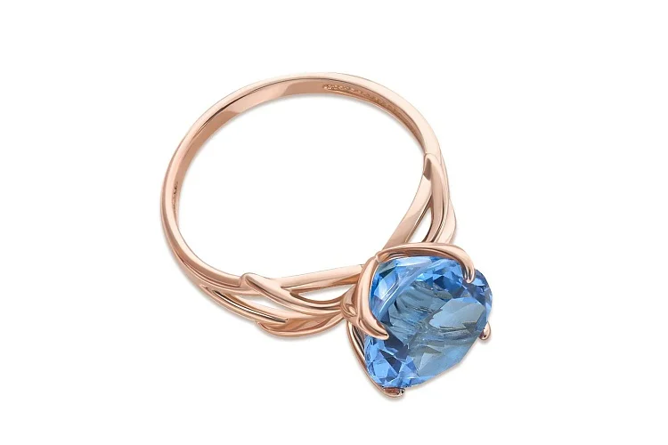 Кольцо из красного золота с топазом swiss
