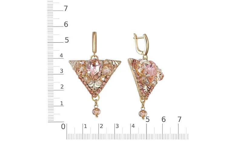 Бижутерные серьги Треугольные шампань