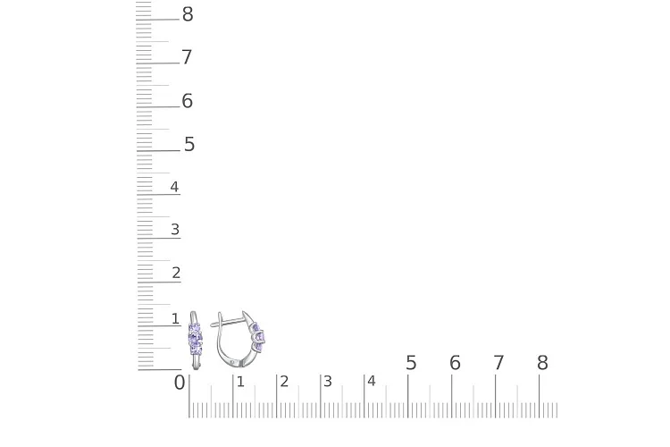 Серьги из белого золота с 6 танзанитами