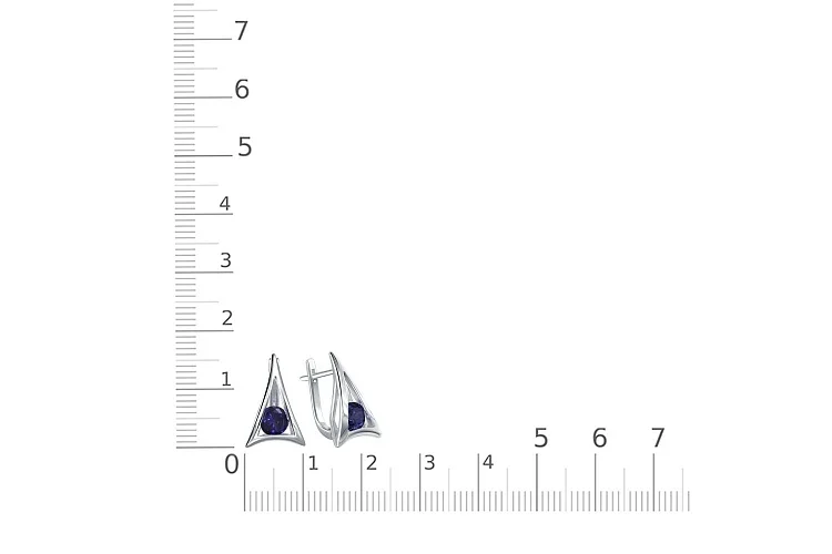 Серьги из белого золота с 2 корундами