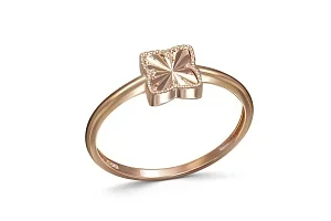 Кольцо Клевер из красного золота без вставок