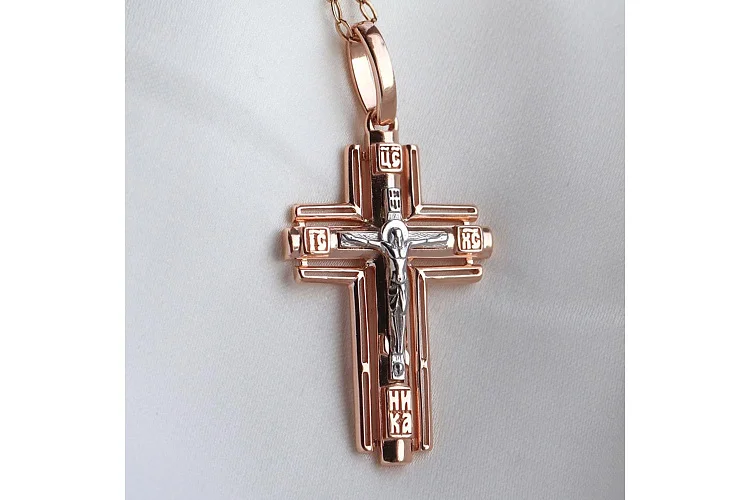 Крест из красного золота без вставок