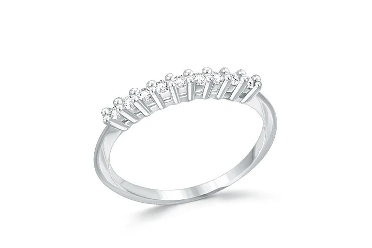 Кольцо Дорожка из белого золота с 9 бриллиантами