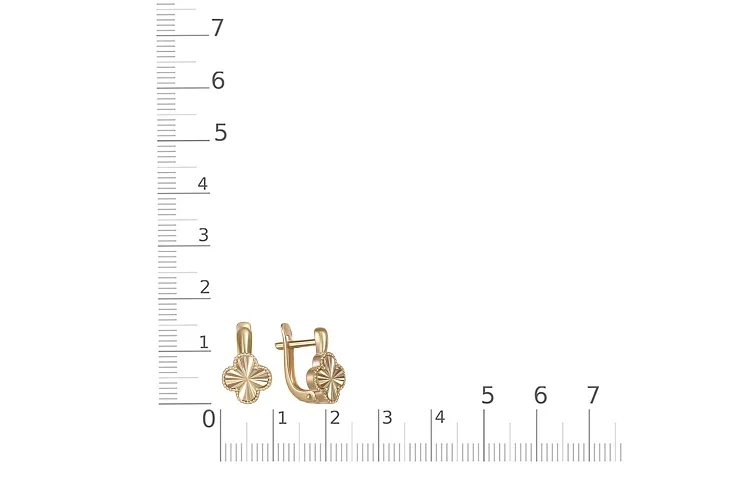 Серьги Клевер из жёлтого золота без вставок
