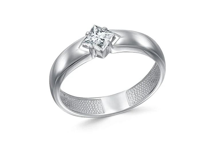 Кольцо из белого золота с бриллиантом