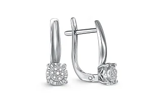 Серьги Малинки из белого золота с 14 бриллиантами