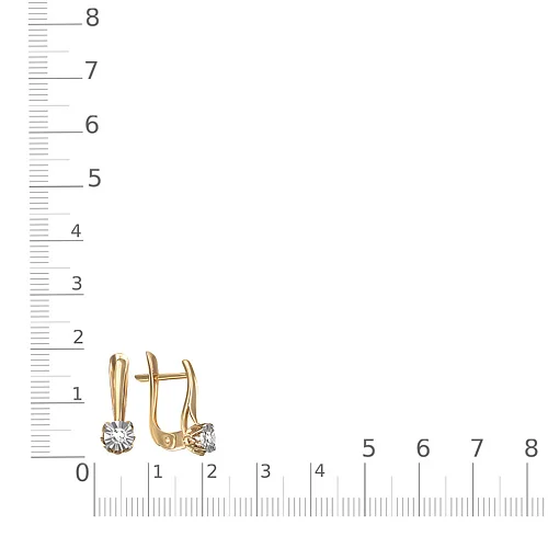 Серьги из жёлтого золота с 2 бриллиантами