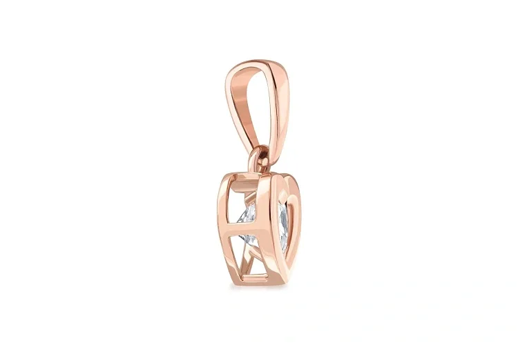 Подвеска из красного золота с муассанитом