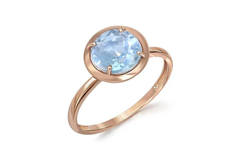 Кольцо из красного золота с топазом sky