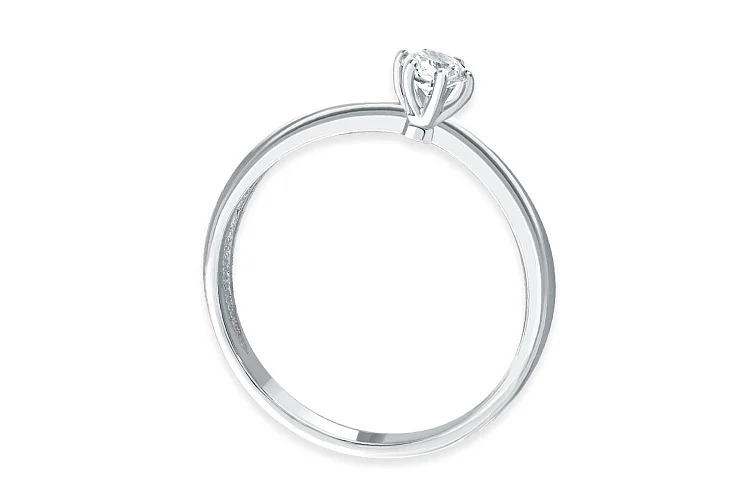 Кольцо из белого золота с фианитом