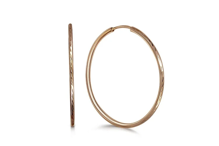 Серьги-конго из красного золота без вставок